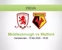 Pronóstico Middlesbrough Watford (15 febrero 2025)