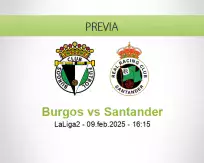 Pronóstico Burgos Santander (09 febrero 2025)