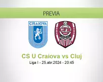 Pronóstico CS U Craiova Cluj (25 abril 2024)