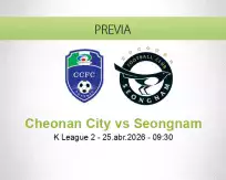 Pronóstico Cheonan City Seongnam (25 abril 2026)
