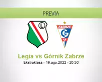Pronóstico Legia Górnik Zabrze (19 agosto 2022)