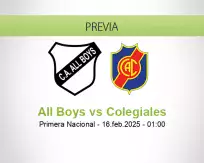 Pronóstico All Boys Colegiales (15 febrero 2025)