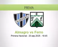Pronóstico Almagro Ferro (20 septiembre 2025)