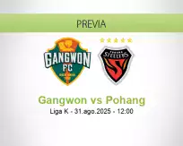 Pronóstico Gangwon Pohang (31 agosto 2025)