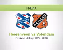 Pronóstico Heerenveen Volendam (09 agosto 2025)