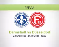 Pronóstico Darmstadt Düsseldorf (21 febrero 2026)