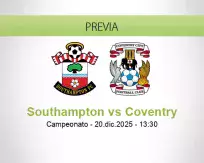 Pronóstico Southampton Coventry (20 diciembre 2025)
