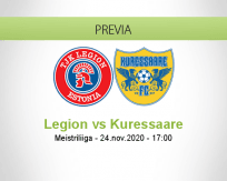 Pronóstico Legion Kuressaare (24 noviembre 2020)