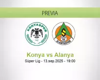 Pronóstico Konya Alanya (13 setiembre 2025)