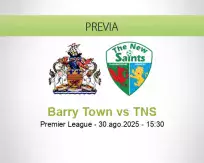 Pronóstico Barry Town TNS (30 agosto 2025)