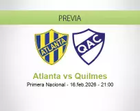 Pronóstico Atlanta Quilmes (16 febrero 2026)