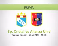 Pronóstico Sp. Cristal Alianza Univ (20 julio 2025)