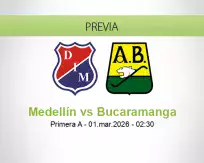Pronóstico Medellín Bucaramanga (28 febrero 2026)