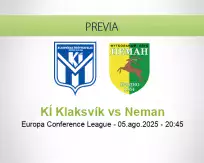 Pronóstico KÍ Klaksvík Neman (05 agosto 2025)