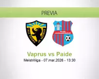 Pronóstico Vaprus Paide (07 marzo 2026)