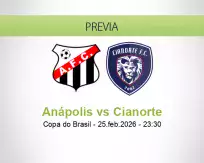 Pronóstico Anápolis Cianorte (25 febrero 2026)