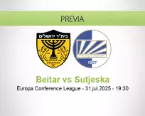 Pronóstico Beitar Sutjeska (31 julio 2025)