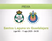 Pronóstico Santos Laguna Guadalajara (10 agosto 2025)