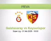 Pronóstico Galatasaray Kayserispor (01 febrero 2026)