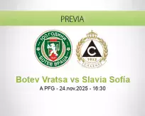 Pronóstico Botev Vratsa Slavia Sofía (24 noviembre 2025)