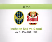 Pronóstico Incheon Utd Seoul (27 julio 2024)