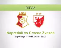 Pronóstico Napredak Crvena Zvezda (15 febrero 2025)