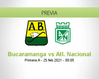 Pronóstico Bucaramanga Atl. Nacional (24 febrero 2021)