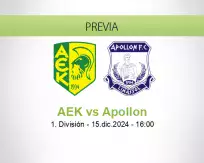 Pronóstico AEK Apollon (15 diciembre 2024)