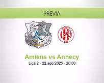 Pronóstico Amiens Annecy (22 agosto 2025)