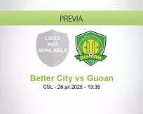 Pronóstico Better City Guoan (26 julio 2025)