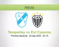 Pronóstico Temperley Est Caseros (20 septiembre 2025)