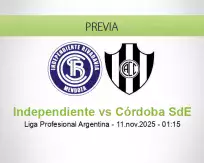 Pronóstico Independiente Córdoba SdE (10 noviembre 2025)