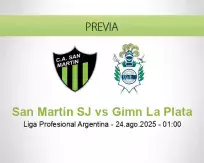 Pronóstico San Martín SJ Gimn La Plata (23 agosto 2025)
