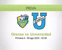 Pronóstico Orense Universidad (08 agosto 2025)