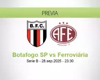 Pronóstico Botafogo SP Ferroviária (28 septiembre 2025)