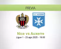 Pronóstico Nice Auxerre (23 agosto 2025)
