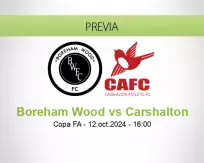 Pronóstico Boreham Wood Carshalton (12 octubre 2024)