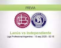 Pronóstico Lanús Independiente (12 setiembre 2025)