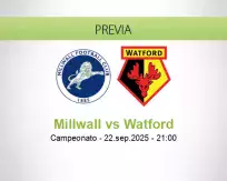 Pronóstico Millwall Watford (22 septiembre 2025)