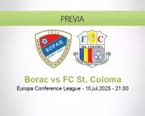 Pronóstico Borac FC St. Coloma (10 julio 2025)