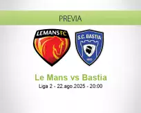 Pronóstico Le Mans Bastia (22 agosto 2025)