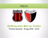 Pronóstico Defensores Bel Colón (30 agosto 2025)