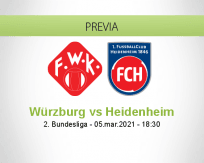 Pronóstico Würzburg Heidenheim (05 marzo 2021)