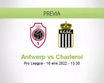 Pronóstico Antwerp Charleroi (16 enero 2022)