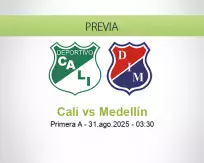 Pronóstico Cali Medellín (30 agosto 2025)