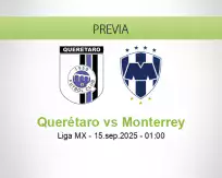Pronóstico Querétaro Monterrey (14 septiembre 2025)