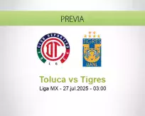 Pronóstico Toluca Tigres (26 julio 2025)
