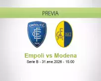 Pronóstico Empoli Modena (31 enero 2026)