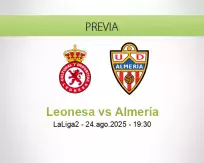 Pronóstico Leonesa Almería (24 agosto 2025)