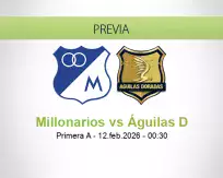Pronóstico Millonarios Águilas D (11 febrero 2026)